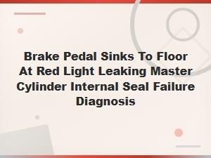 Brake Pedal Sinks to Floor: Master Cylinder Internal Seal Failure Diagnosis